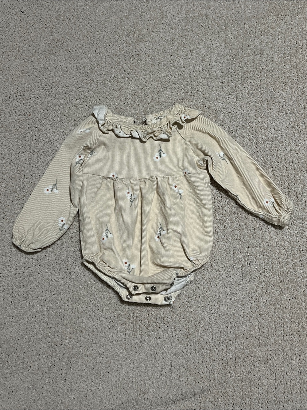 Beige Floral Ruffle Baby Bubble